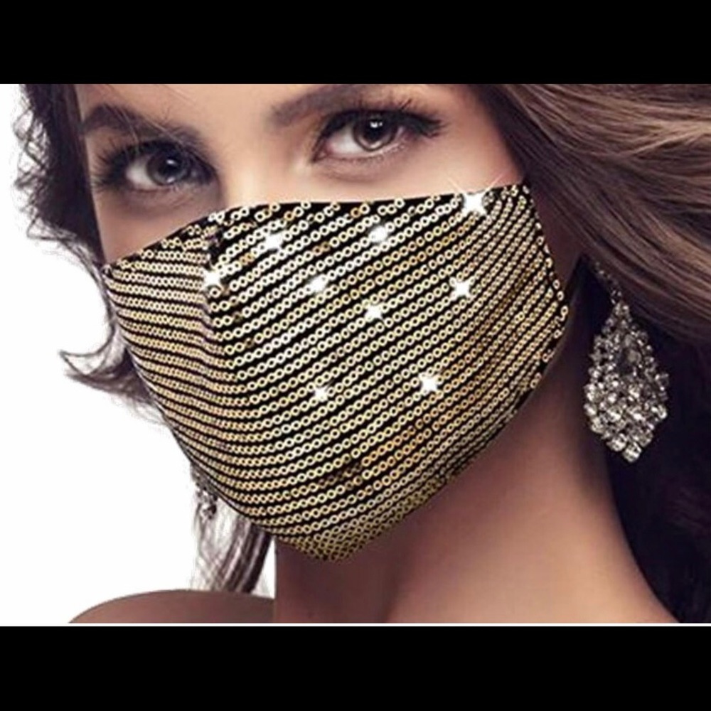 Sequin Masks - Gold